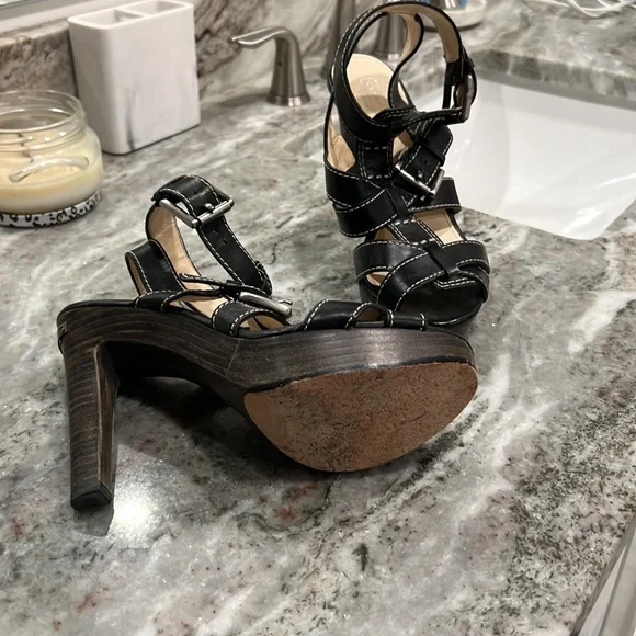 Coach size 7 black strappy heels. Worn twice, super sexy! - Picture 4 of 6